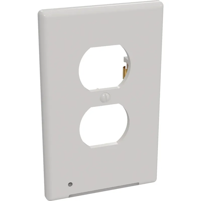 Westek LCR-CCDO-W LumiCover 1-Gang Plastic Nightlight Outlet Wall Plate White