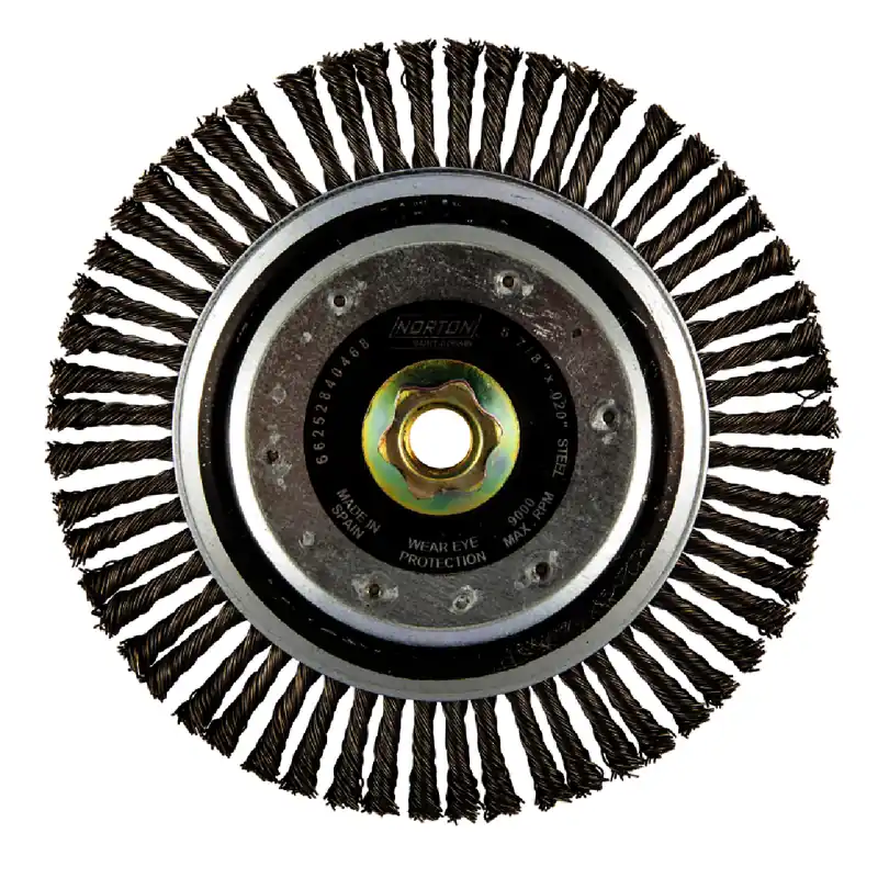 Norton 66252840468 BlueFire Pipeline Twist Knot Wire Arbor Wheel Brush