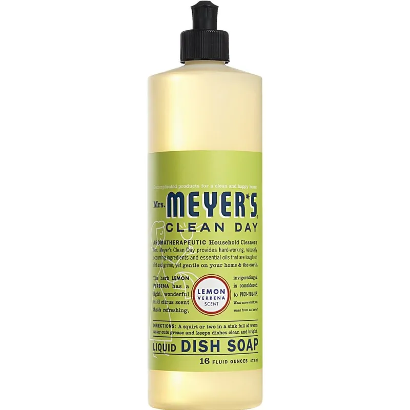 Mrs Meyers 12103 Liquid Dish Soap 16 Oz Lemon Verbena Scent