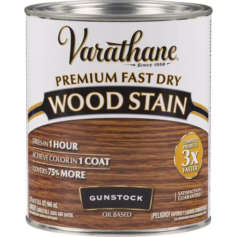 Varathane 262007 Fast Dry Gunstock Urethane Modified Alkyd Interior Wood Stain 1 Qt.