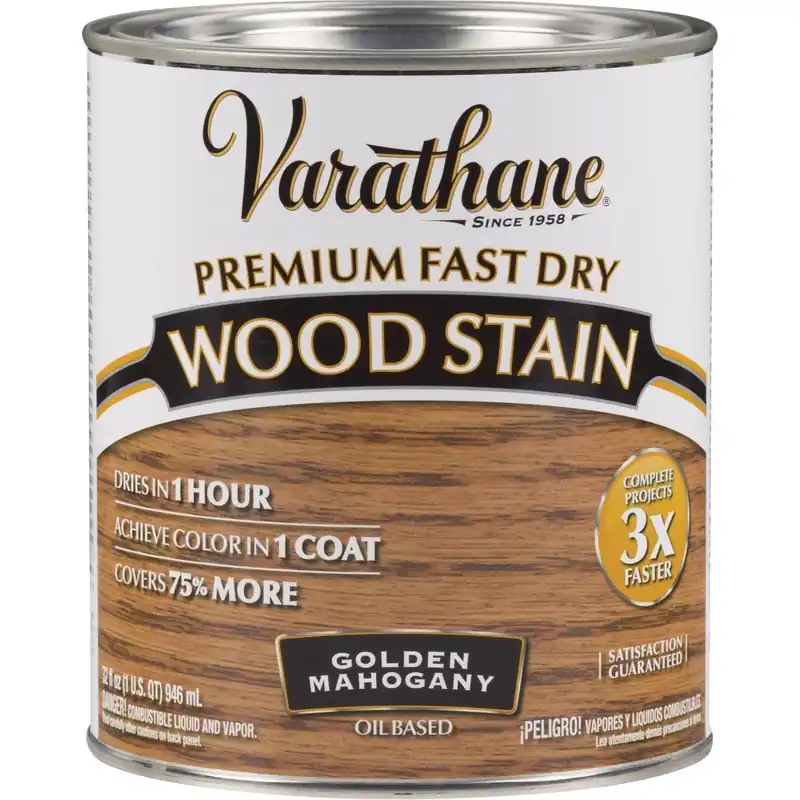 Varathane 262014 Fast Dry Golden Mahogany Urethane Modified Alkyd Interior Wood Stain 1 Quart