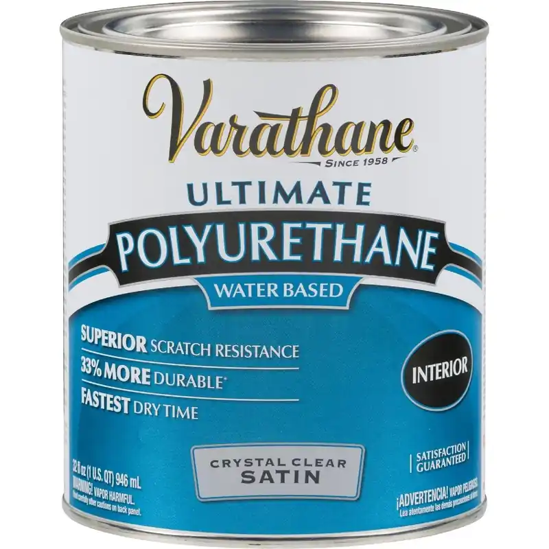 Varathane 200241H Satin Low Odor Water Based Interior Polyurethane 1Qt.