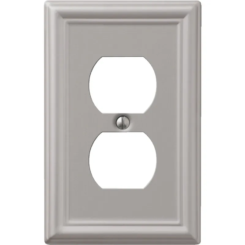 Amerelle 149DBN Chelsea 1-Gang Stamped Steel Outlet Wall Plate Brushed Nickel