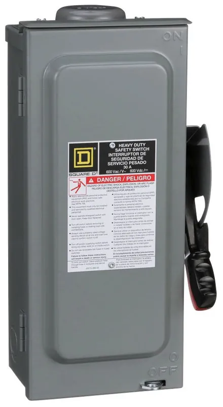 Square D HU361NRB Switch Not Fusible Heavy Duty 30A 3P Nema3R/Neutral
