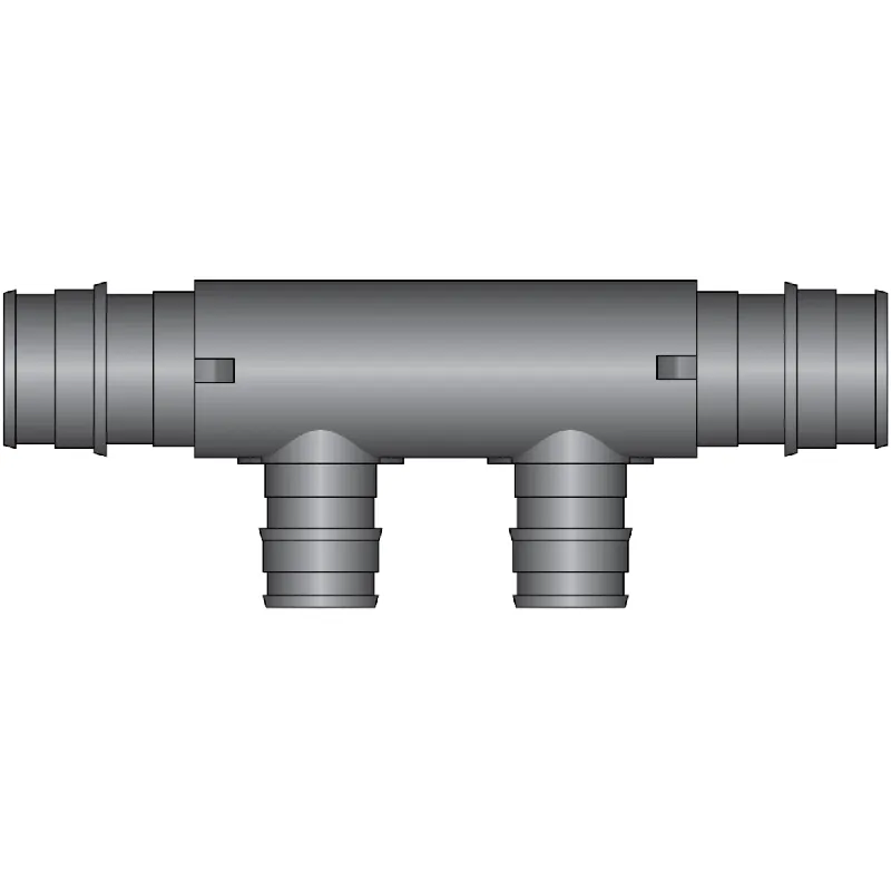 HeatLink EX14202 2 Port, 3/4 × 3/4 PEX F1960 Flow Through HPP Multiport Tee