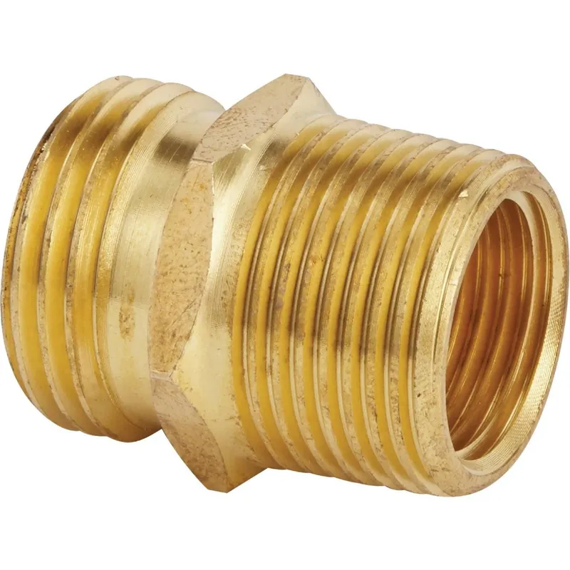 Best Garden GB-9556+GM294 3/4 In. MHT x 3/4 In. MPT x 1/2 In. FPT Brass Non-Swivel Hose Connector