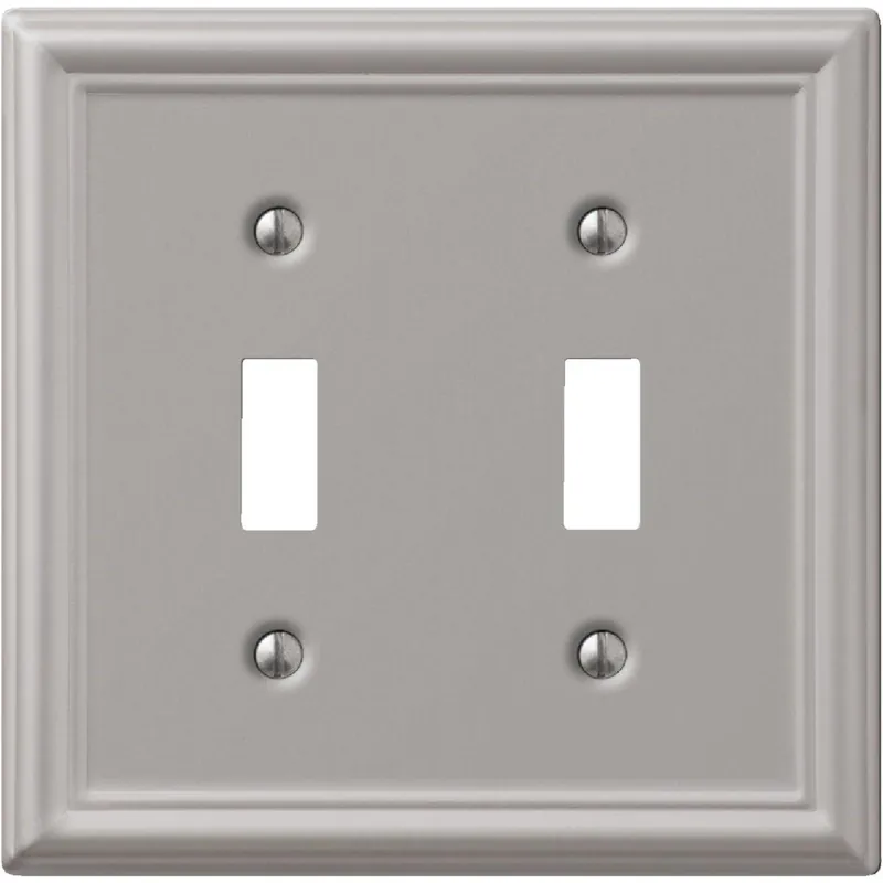 Amerelle 149TTBN Chelsea 2-Gang Stamped Steel Toggle Switch Wall Plate