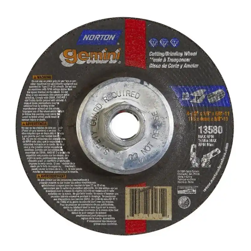 Norton 66252843590 Grinding Wheel, 4-1/2 x 1/8 x 5/8-11