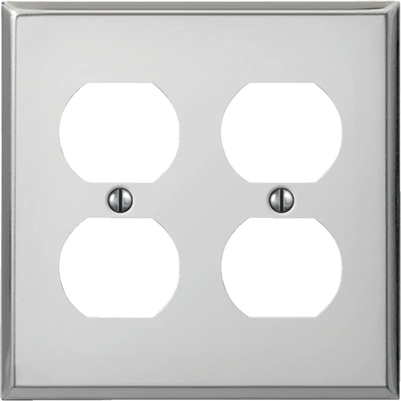 Amerelle C983DDCH PRO 2-Gang Stamped Steel Outlet Wall Plate