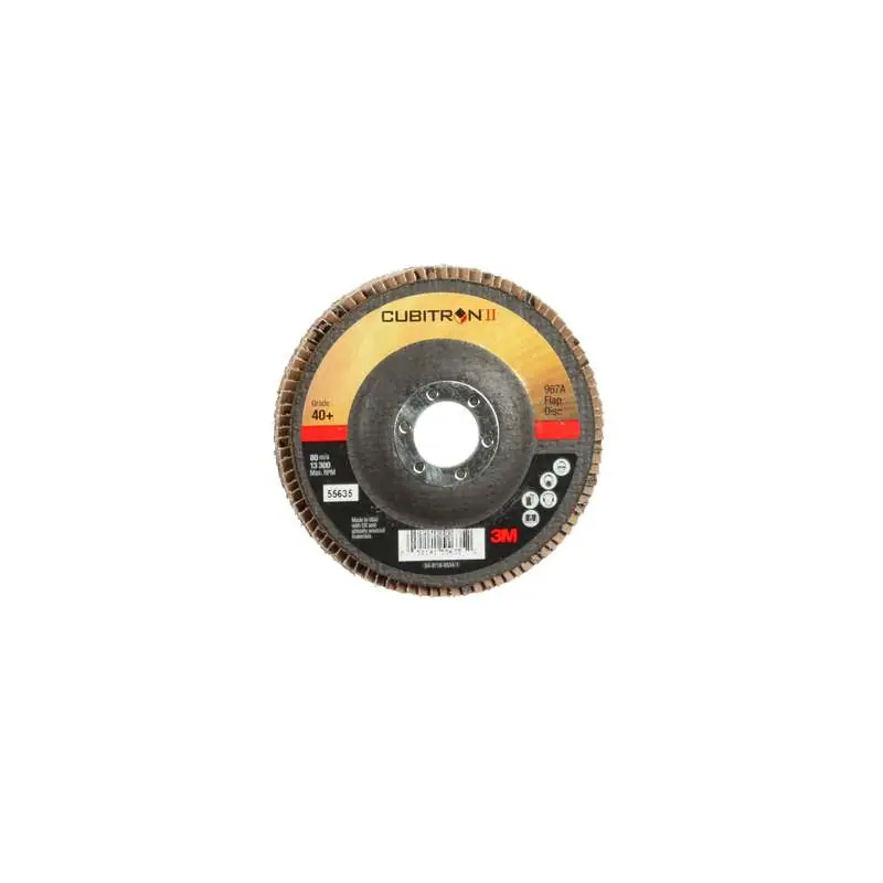 3M 7100085781 Cubitron II Flap Disc 967A 40+ (4-1/2 in x 7/8 in) Replacement MPN
