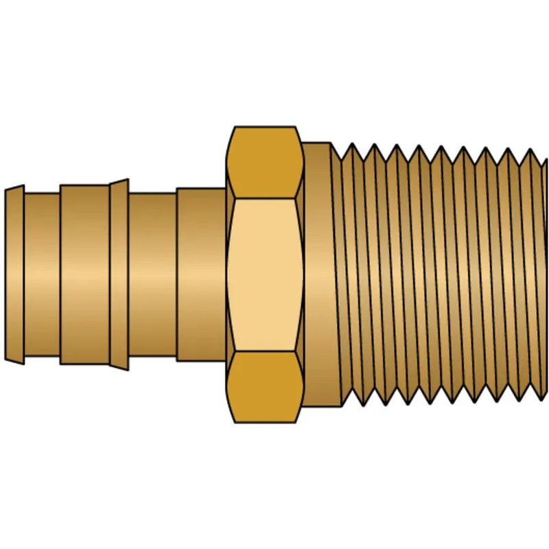 HeatLink EX27505NL 1/2 PEX F1960 x 1/2 Male Pipe Thread No Lead Brass Adapter