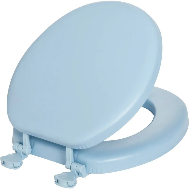 Mayfair 15EC_034 Round Closed Front Premium Soft Sky Blue Toilet Seat