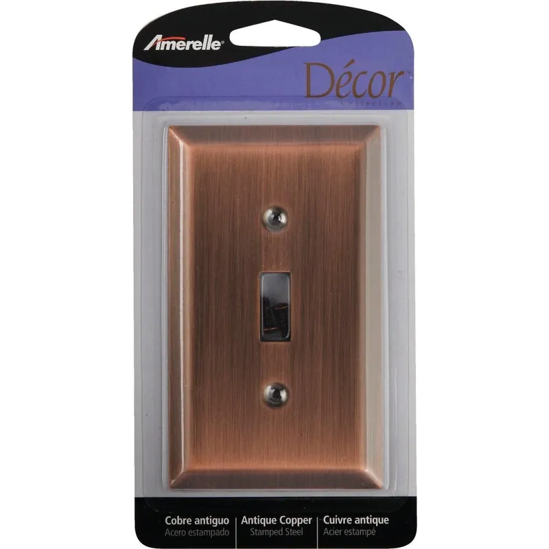 Amerelle 163TAC 1-Gang Stamped Steel Toggle Switch Wall Plate