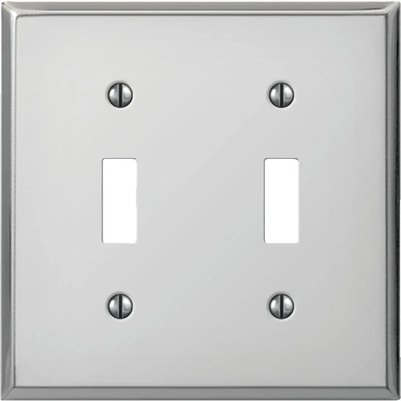 Amerelle C983TTCH Pro 2-Gang Stamped Steel Toggle Switch Wall Plate