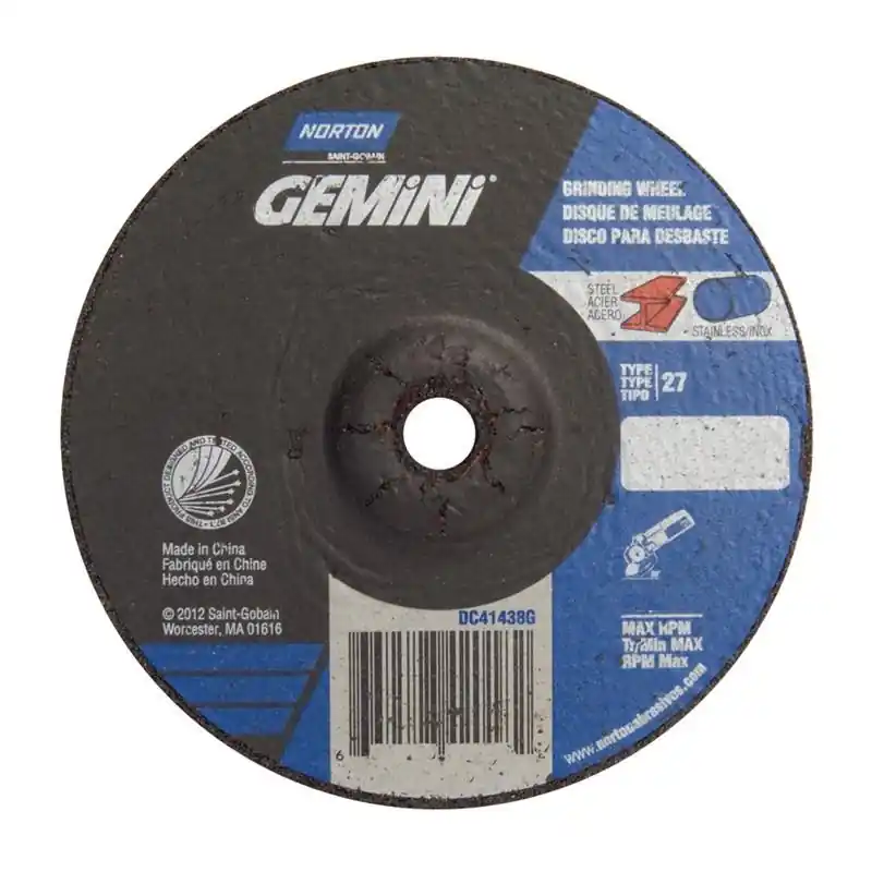 Norton 66252842179 Depressed Center Wheel 3 in Dia 1/4 in Thickness 3/8 in Center Hole