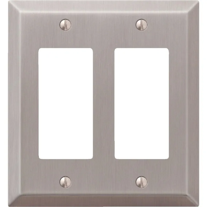 Amerelle 163RRBN 2-Gang Stamped Steel Rocker Decorator Wall Plate