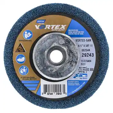 Norton 66254429243 Bear-Tex Vortex Rapid Blend Aluminum Oxide Medium Grit Non-Woven Depressed Center Disc