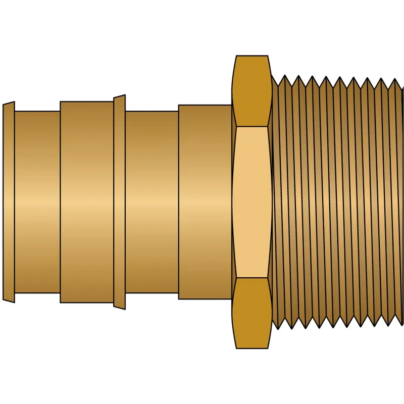 HeatLink EX27535NL 1-1/4 PEX F1960 x 1-1/4 Male Pipe Thread No Lead Brass Adapter
