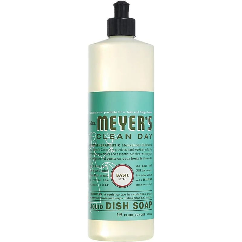 Mrs Meyers 14103 Liquid Dish Soap 16 Oz Basil Scent