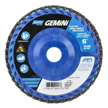 Norton 66623399013 Gemini Zirconia Alumina Coarse Grit Center Mount Plastic Flat Flap Disc