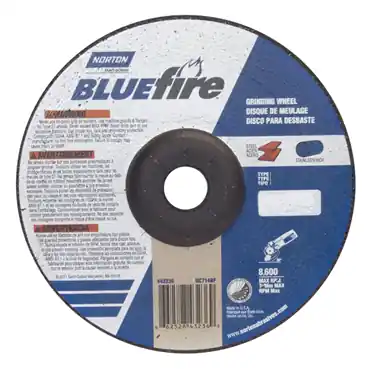 Norton 66252843236 BlueFire Zirconia Alumina Type 27 Grinding Wheel 7 in Diameter 24 Grit