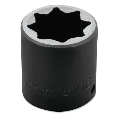Proto J7430S Impact Socket - 15/16 in Socket, 1/2 in Drive, 8 PT