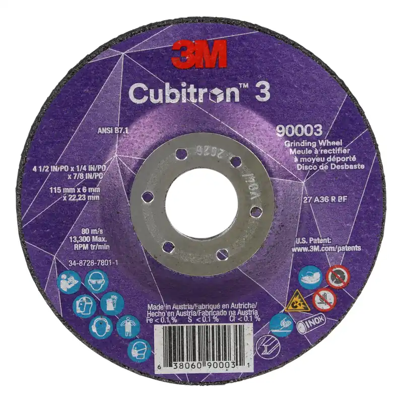 3M 7100303966 Cubitron 3 Depressed Center Grinding Wheel 36+ Grit