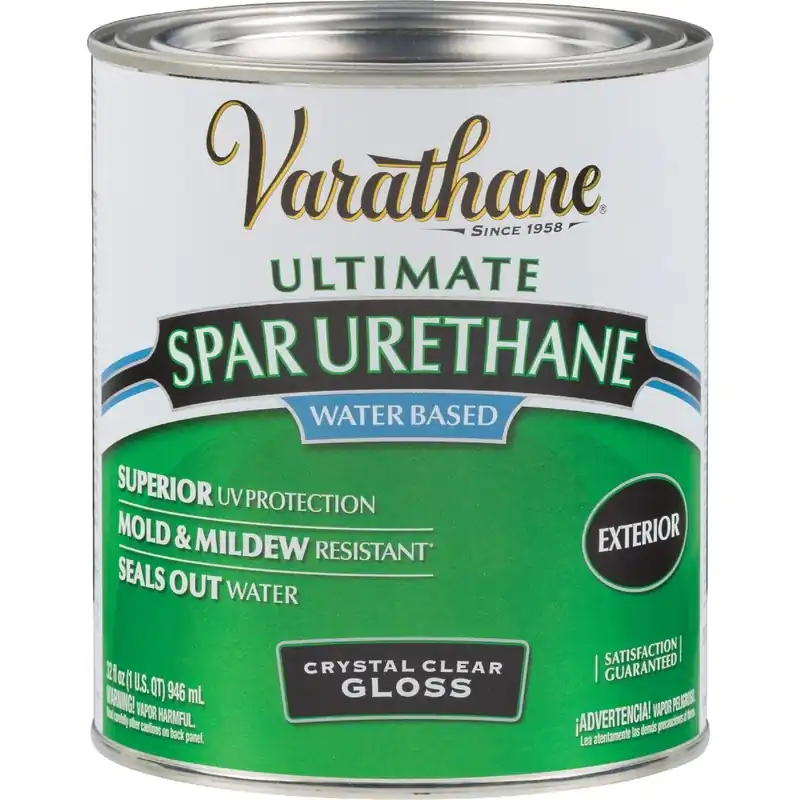 Varathane 250041H Gloss Clear Water Based Exterior Spar Urethane 1 Qt.
