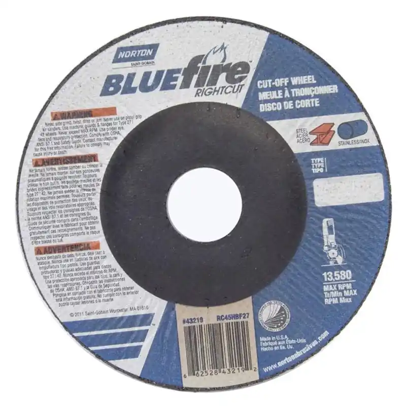 Norton 66252843219 Type 27 Charger Right-Cut Cut Off Wheels 4-1/2 x.045 x 7/8