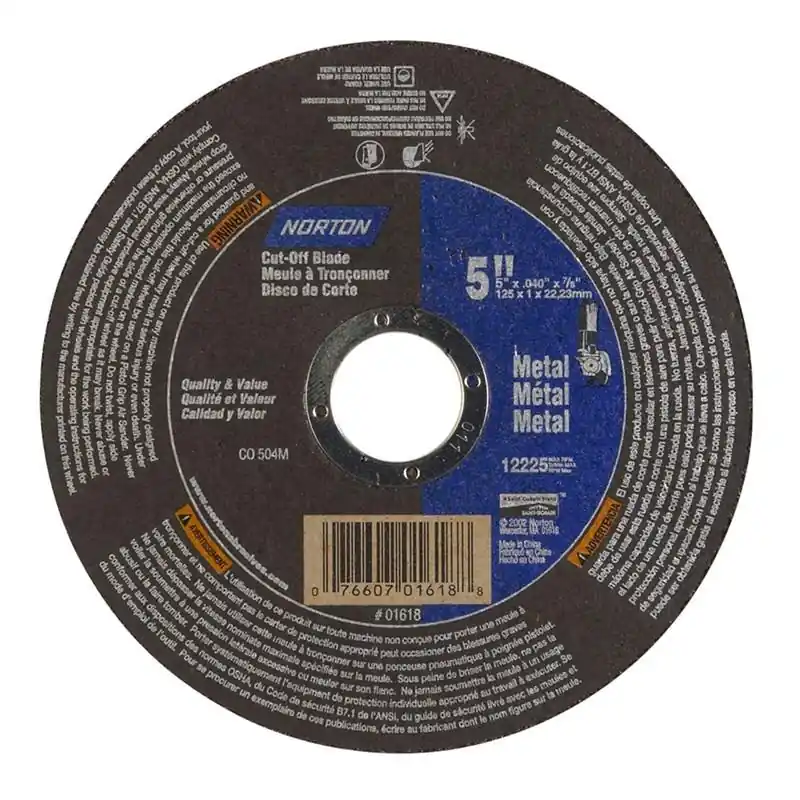 Norton 07660701618 Metal RightCut A Type 01/41 Right Angle Cut-Off Wheel 5 in Diameter