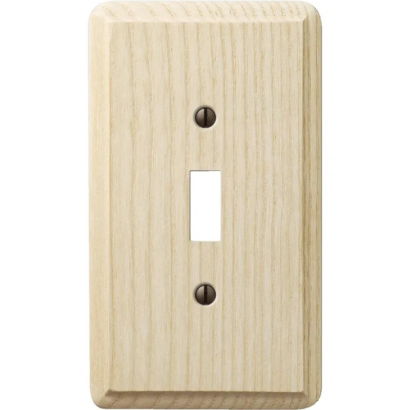 Amerelle 401T 1-Gang Solid Ash Toggle Switch Wall Plate