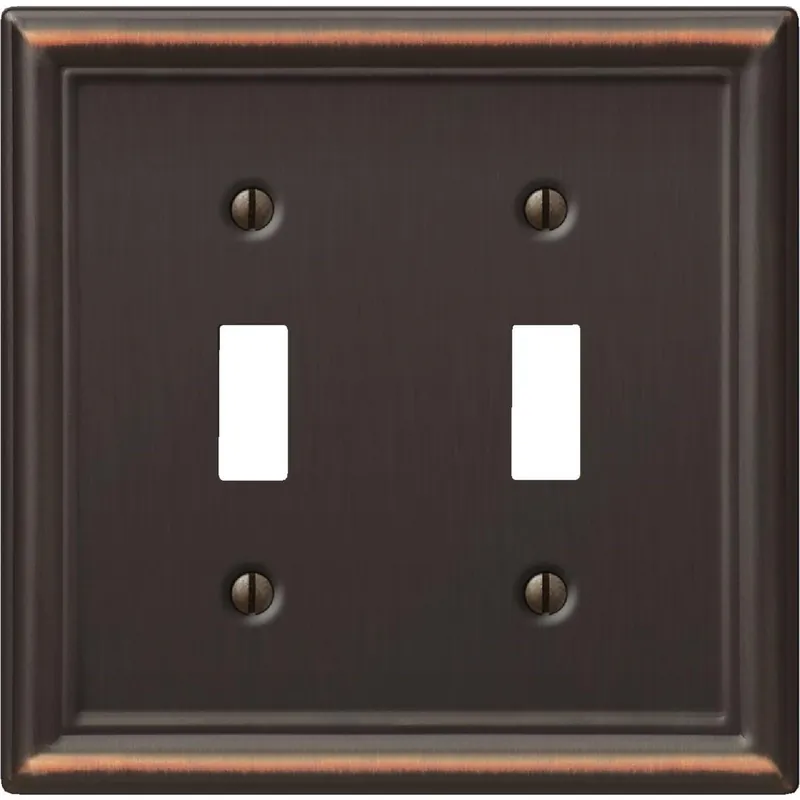 Amerelle 149TTDB Chelsea 2-Gang Stamped Steel Toggle Switch Wall Plate