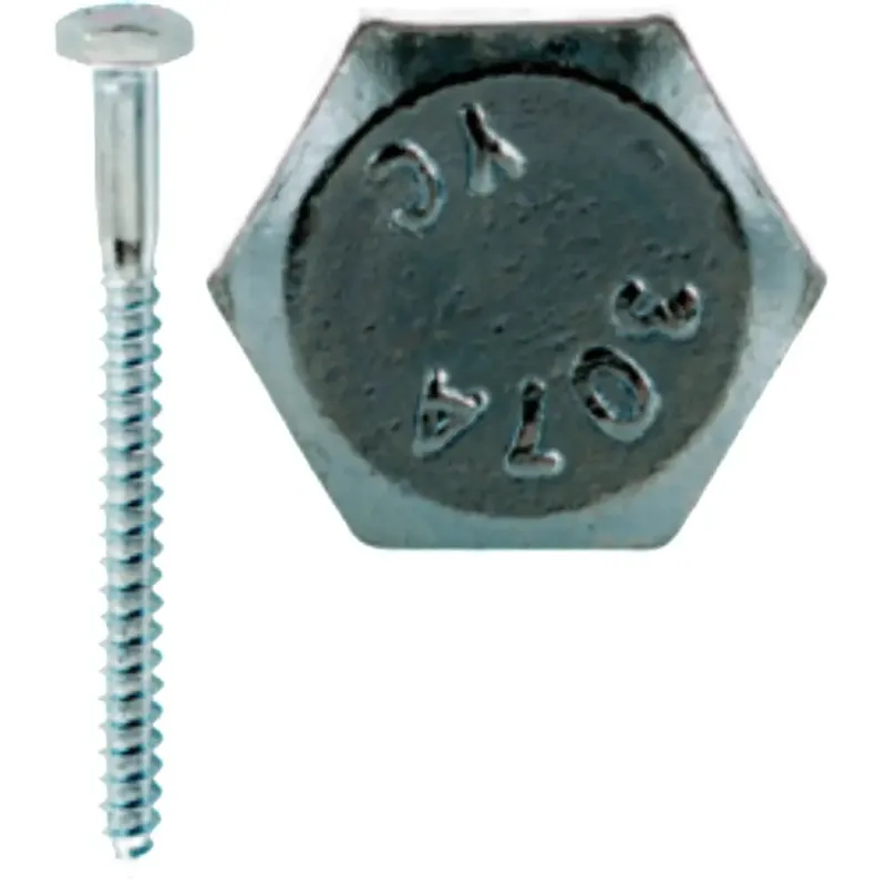 Minerallac 57048J Lag Screw, 1/4-10, 3 in Overall Length, Steel, Zinc Plated
