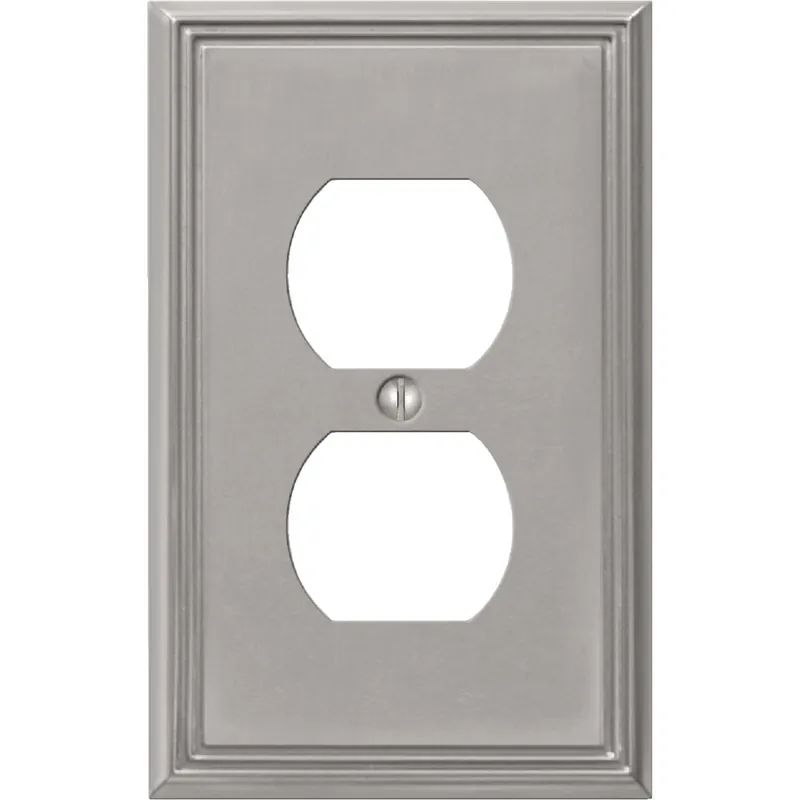 Amerelle 77DBN Metro Line 1-Gang Cast Metal Outlet Wall Plate