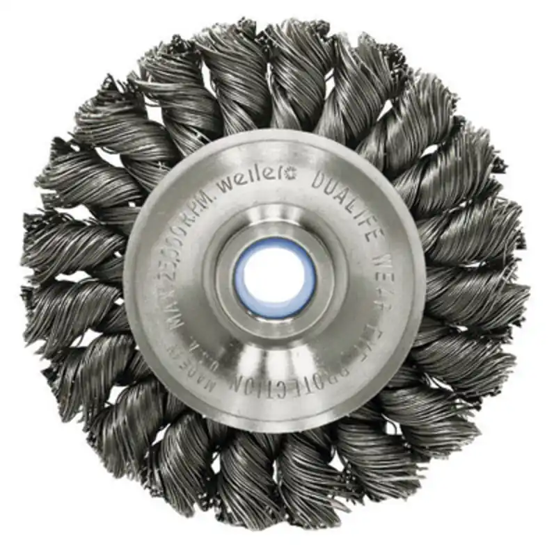 Weiler 08024 Steel Knot Wire Wheel Brush 3 in Diameter 1/2 to 3/8 Arbor Hole