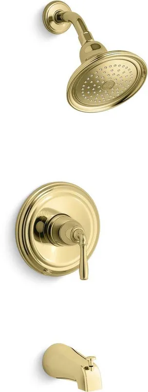KOHLER TS395-4-PB Devonshire One Handle Single Function Bathtub & Shower Faucet in Vibrant Polished Brass