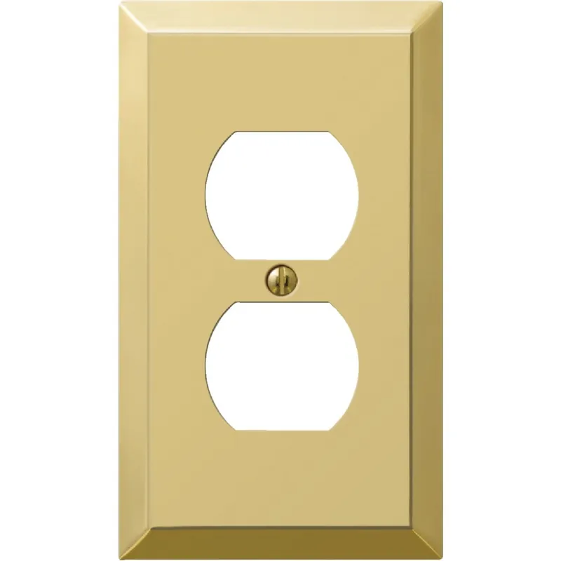 Amerelle 163DBR 1-Gang Stamped Steel Outlet Wall Plate