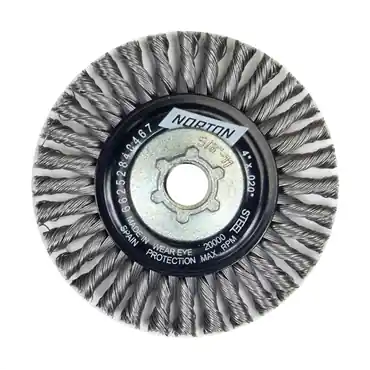 Norton 66252840467 BlueFire Pipeline Twist Knot Wire Arbor Wheel Brush 4 in