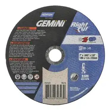 Norton 66252832323 Gemini RightCut A Type 01/41 Right Angle Cut-Off Wheel