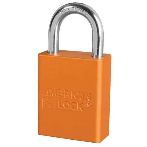 American Lock A1105ORJ Anodized Aluminum Lockout Padlock, 1 Shackle, Orange