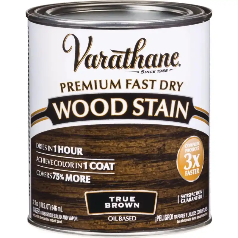 Varathane 333616 Fast Dry True Brown Urethane Modified Alkyd Interior Wood Stain 1/2 Pt. 333616
