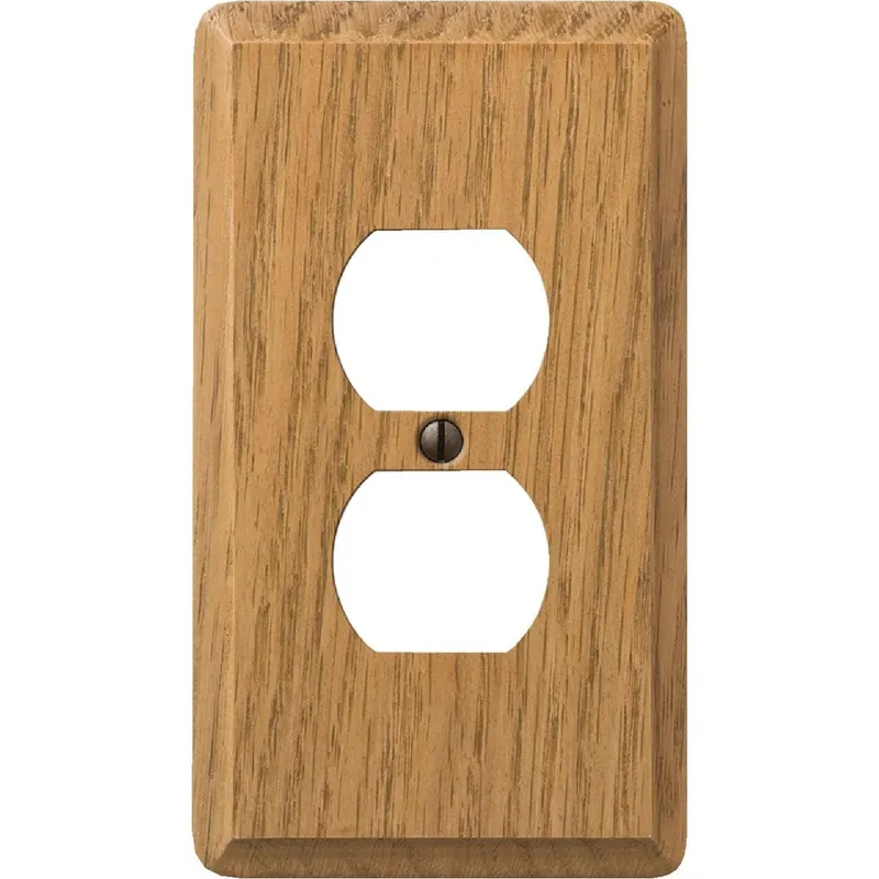 Amerelle 901DL 1-Gang Solid Oak Outlet Wall Plate