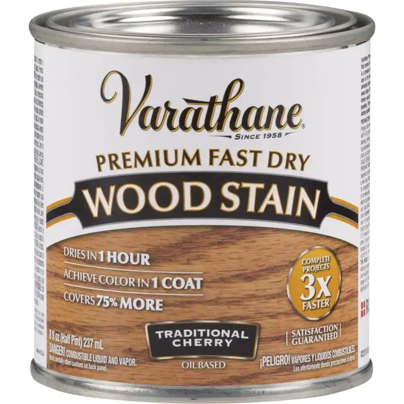 Varathane 262027 Fast Dry Traditional Cherry Urethane Modified Alkyd Interior Wood Stain 1/2 Pt.
