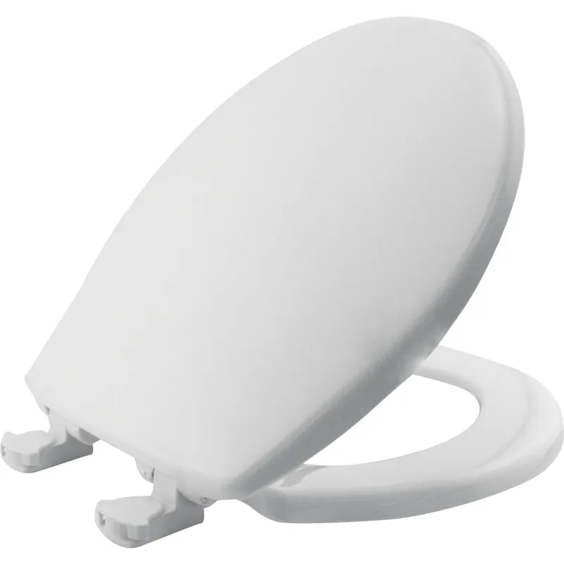 Mayfair 80SLOW-000 Round Closed Front Slow Close White Plastic Toilet Seat