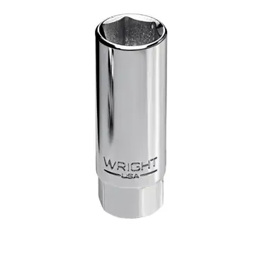 Wright Tool 3596 6 Point Standard Chrome Hand Spark Plug Socket