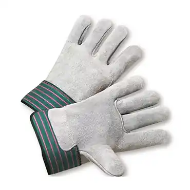 PIP 600-EA/M Green Safety Medium Leather Palm Gloves