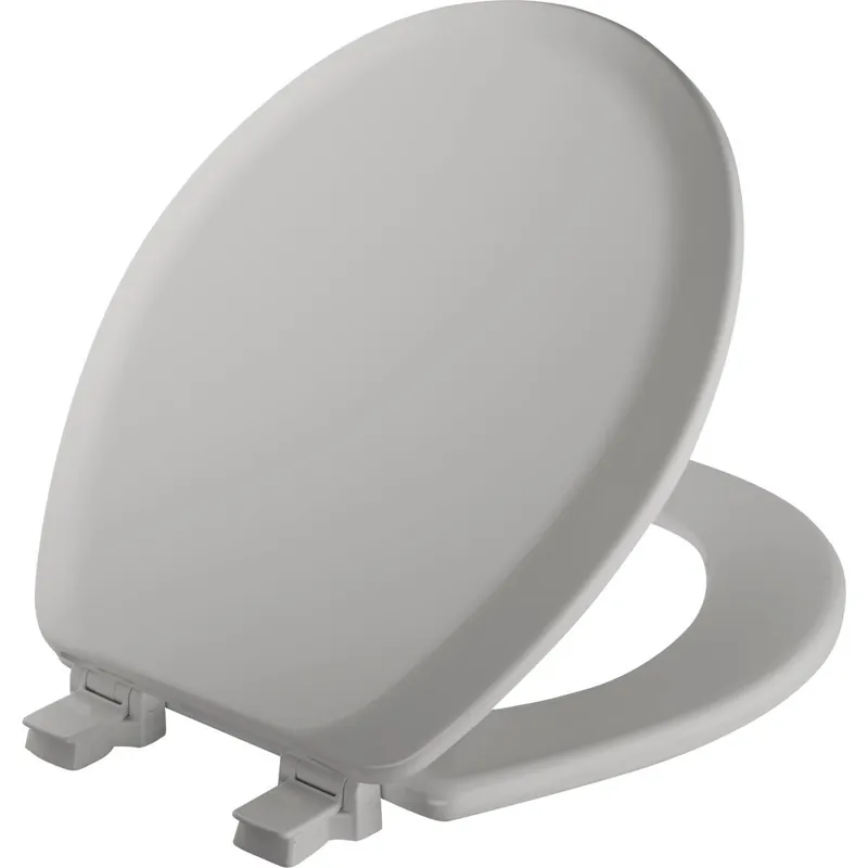 Mayfair 41EC162 Advantage Round Closed Front Silver Wood Toilet Seat