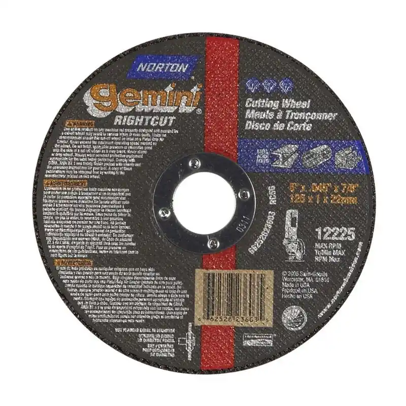 Norton 66252823603 Right Angle Cut-Off Wheel Type 01/41 5 in Diameter
