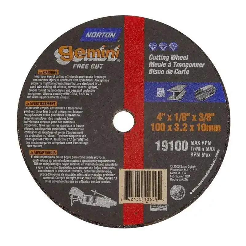 Norton 66243510659 Gemini Reinforced Cut-Off Wheel 4 In Diameter