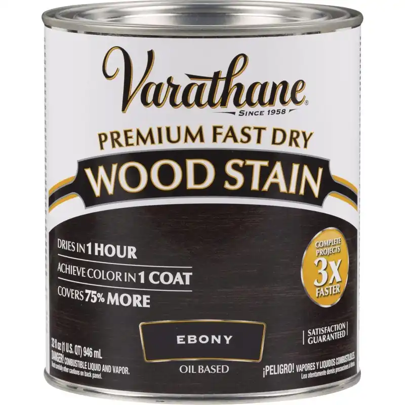 Varathane 269395 Fast Dry Ebony Wood Urethane Modified Alkyd Interior Wood Stain 1 Qt.